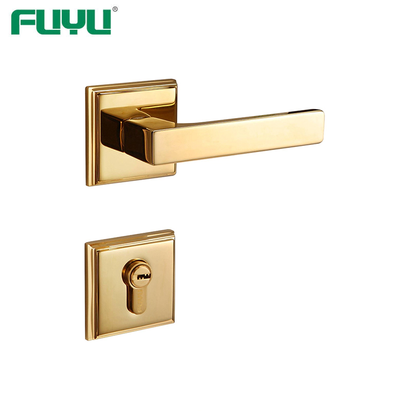 Solid brass rosette lever handle door lock