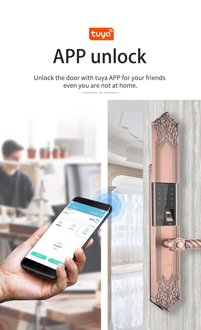 custom electronic front door lock extremely security for wooden door-3