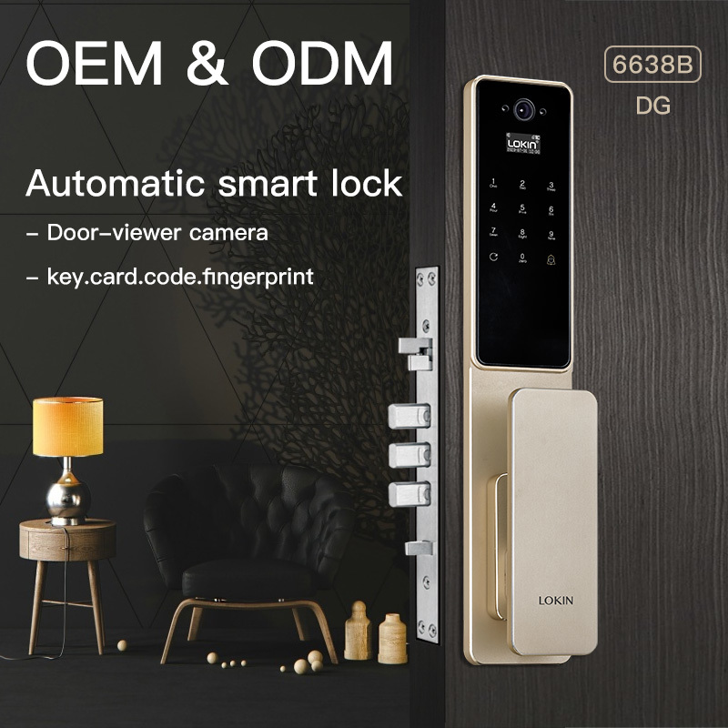 Automatic unlock fingerprint door lock with camera