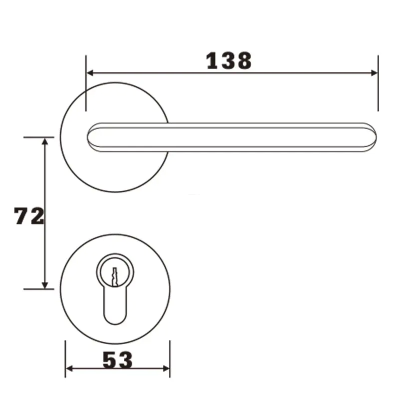 durable lever on rose door handle in china for entry door