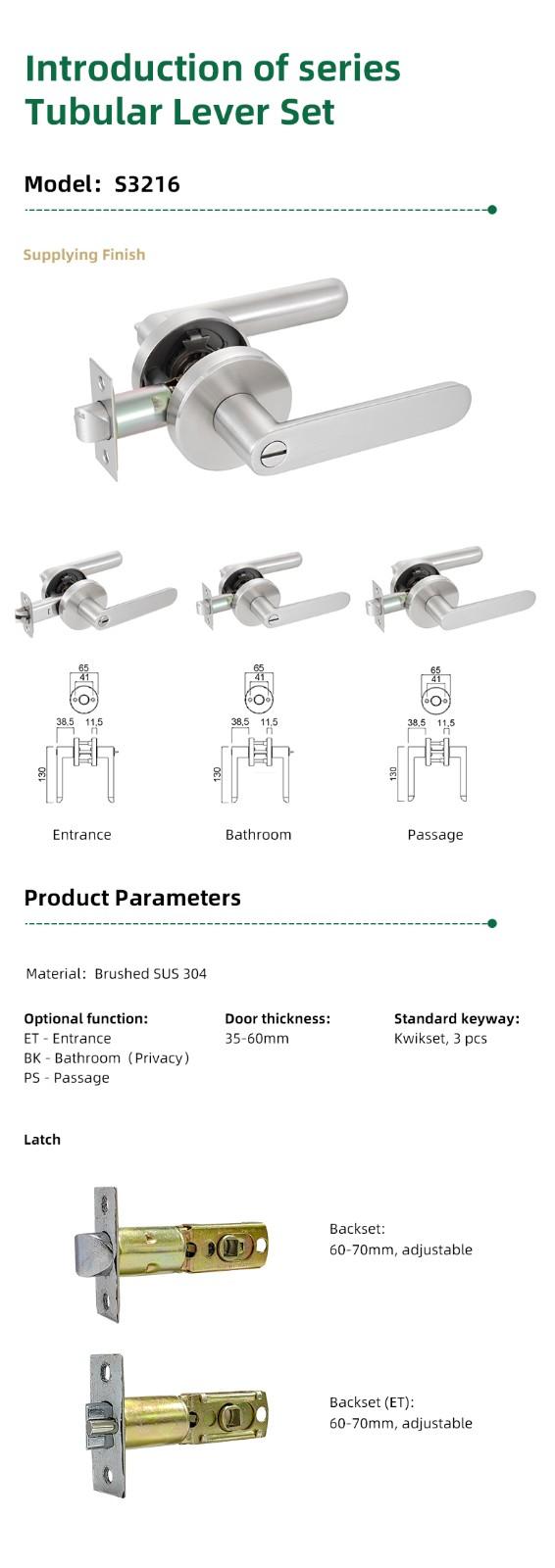 product-FUYU Mechanical Door Lock Stainless Steel Lever Lock Indoor Lever Door Handle-FUYU lock-img