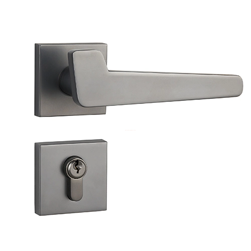 High Security Entrance  Cylinder Door Lock  Black Door Handle Lever Lock