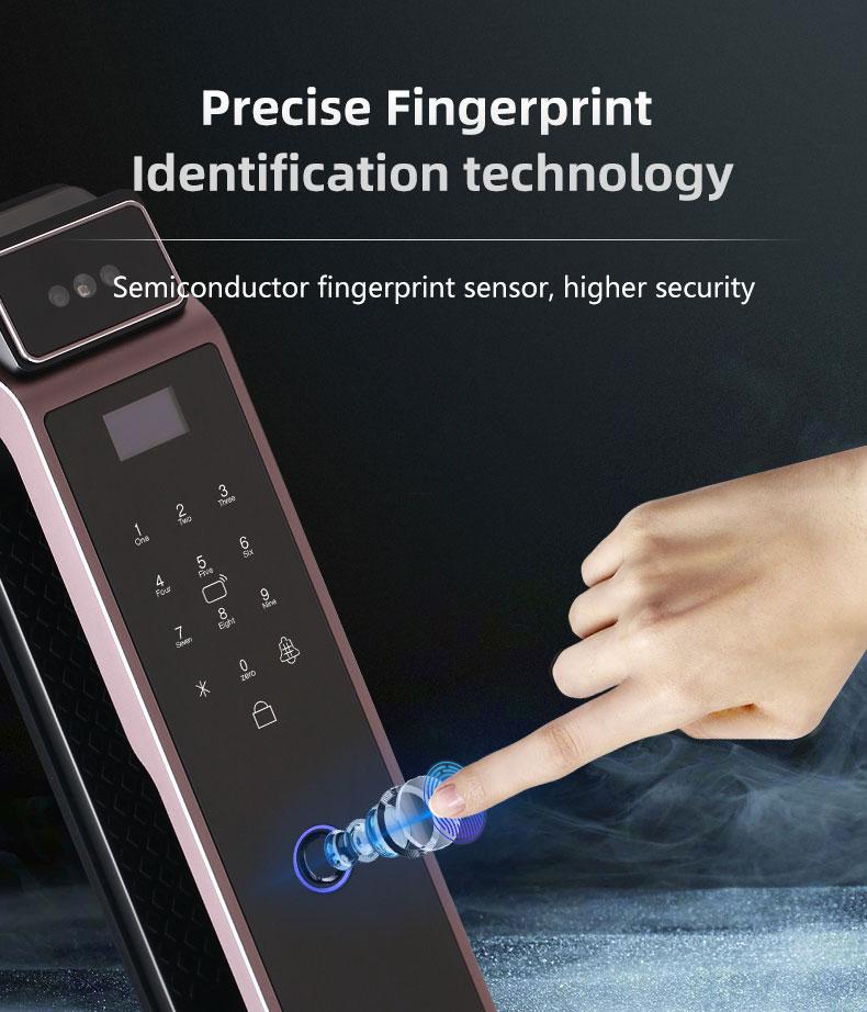 product-High Quality Door Lock 3D Face Recognition Finger Smart Door Lock Remote intercom Smart lock