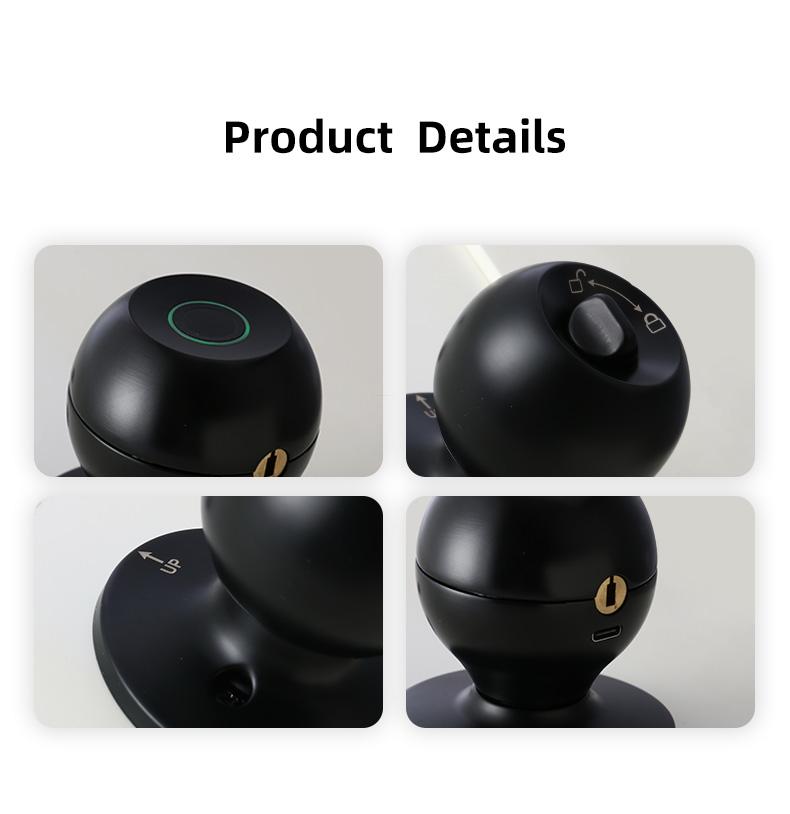 product-FUYU lock-Newly Upgraded Electronic Lock Intelligent Fingerprint Cylindrical Knob Lock-img-1