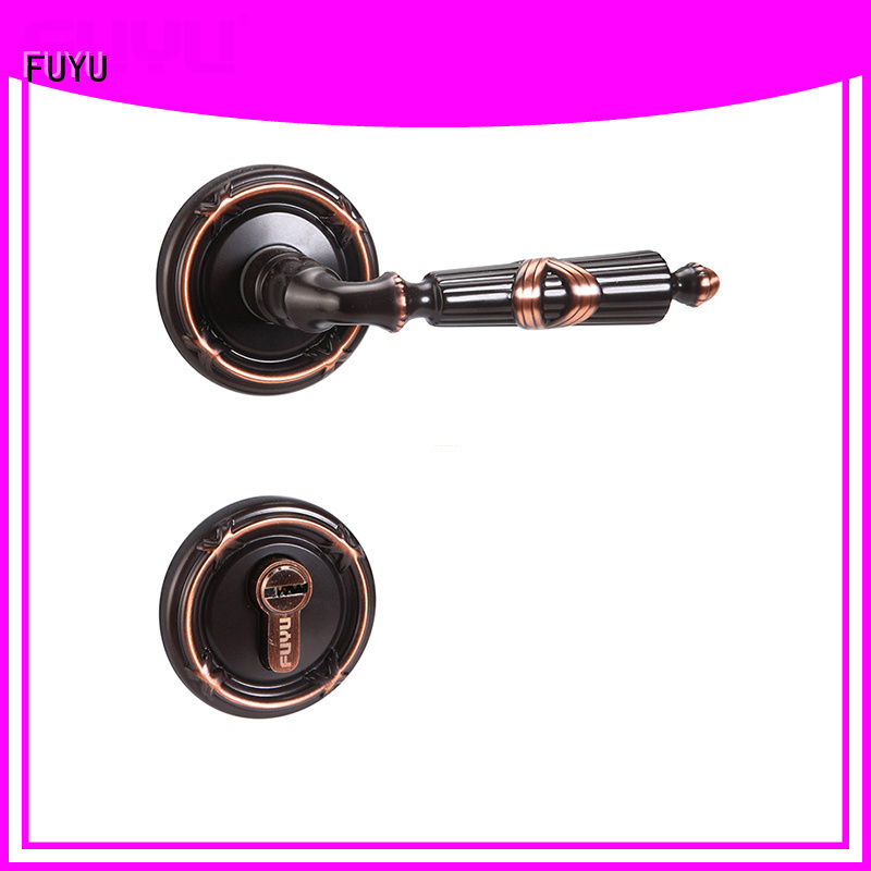 FUYU products brass bathroom door handles with lock on sale for mall