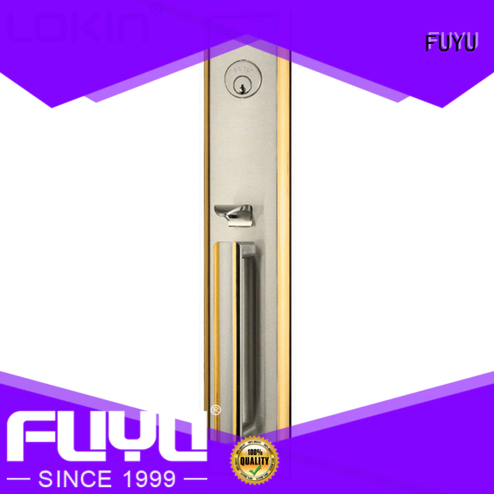 FUYU cylinder door handle lock with latch for indoor