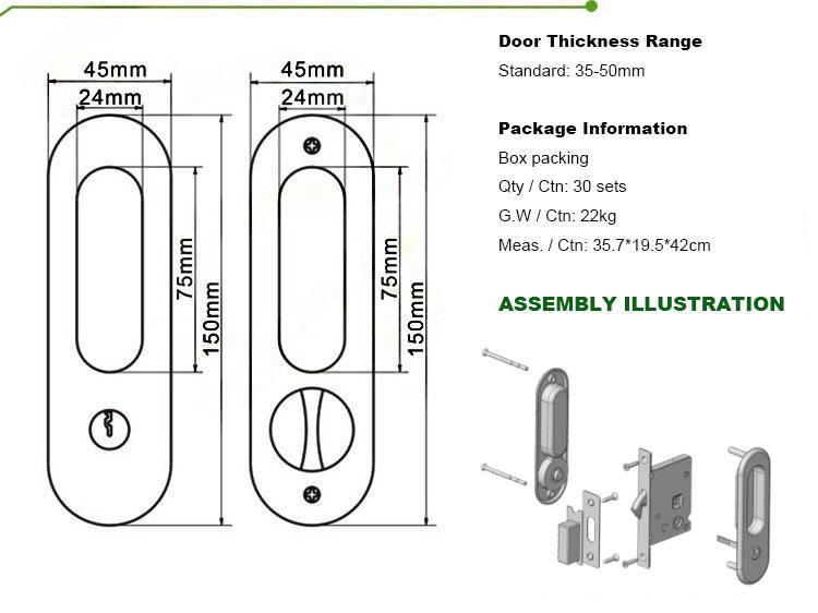 heavy duty double sliding door lock manufacturer for wooden door-3