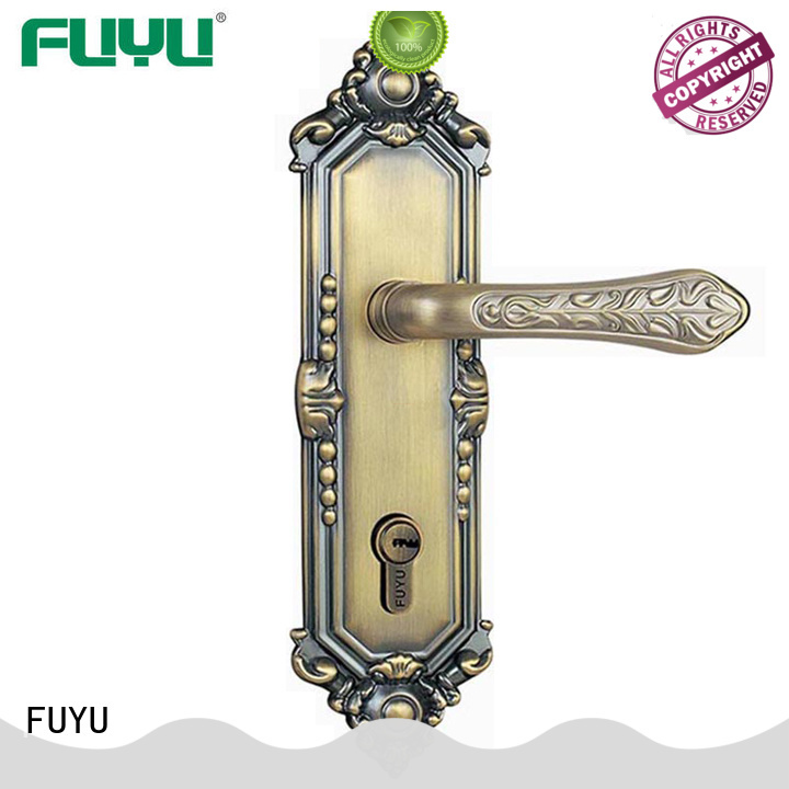 FUYU handle zinc alloy door lock for wood door with latch for shop