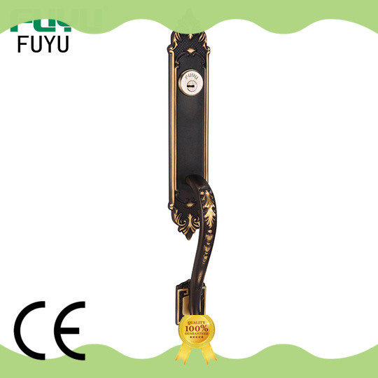 FUYU durable brass front door locks with latch for mall