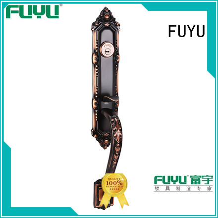 FUYU high -tech brass bathroom door handles with lock with latch for home